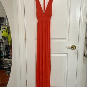Casual Orange Maxi Dress